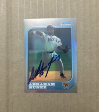 1997 Bowman Chrome Refractor Abraham Nunez #242 Rookie RC Signed Auto Card