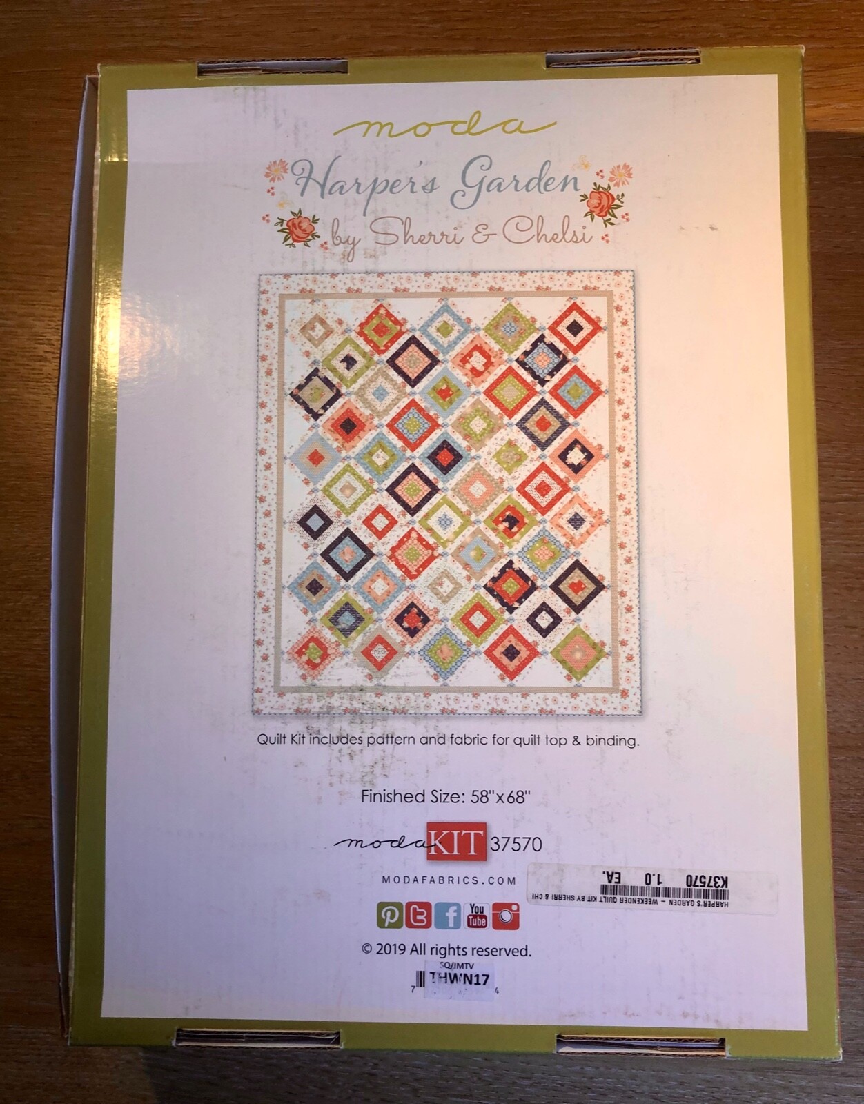 Moda quilt kit. Harper's Garden by Sherri and Chelsi. Finished size 58