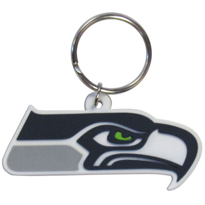 Seattle Seahawks Logo Flexi Split Ring Key Chain NFL Football
