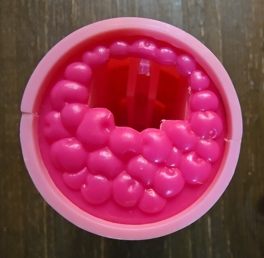 Baby All Gone Cherries Spoon Jar Lid Pretend Baby Food Toy Vintage 1991