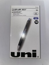 Qty 12 Uniball 207 Blue Gel Pens