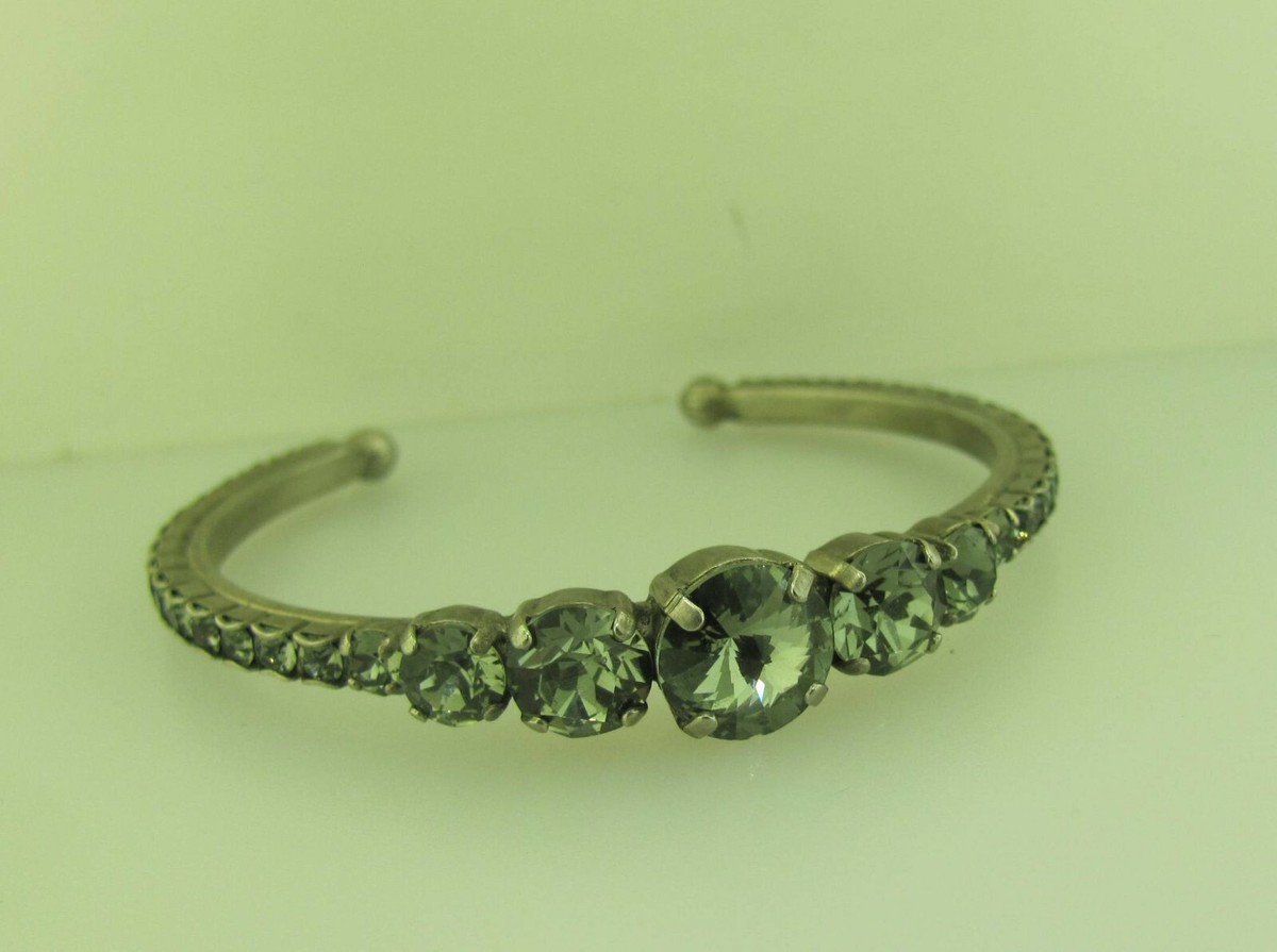 Sorrelli Pewter Slate Grey Bangle Bracelet BCQ14ASPW Antique silver tone