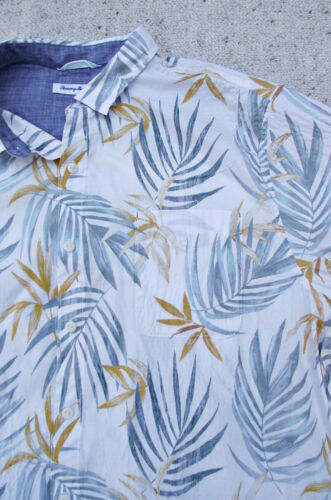 SCHÖNES Tommy Bahama Herren Hawaii Camp Hemd 100% Baumwolle weiß Palmblätter XL - Bild 4 von 8