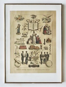 RARE - ANTIQUE AFRICAN-AMERICAN ODD-FELLOWS CHART