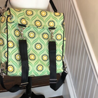 PETUNIA PICKLE BOTTOM Green Yellow Floral Backpack Adjust 