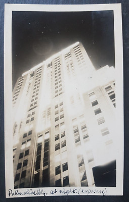 Palmolive Gebäude bei Nacht Chicago Foto 1929 im Baujahr - Original Druckknopf