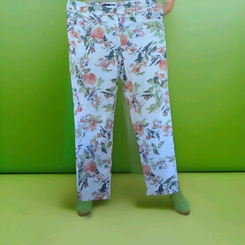 Edle Jeans..Sommer.. GARDEUR..7/8 Ecru..Blumenmust. 38 schmales Bein...elegant