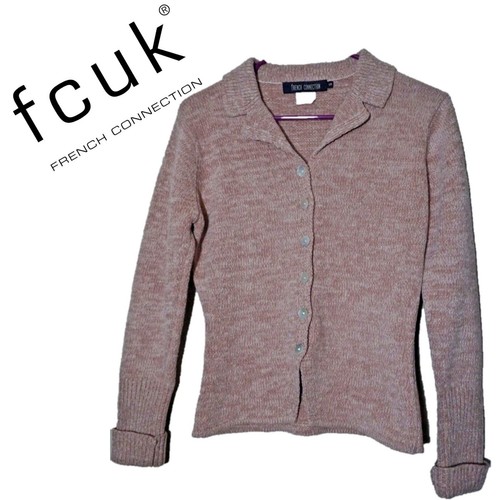FCUK Pink Knit Silk Button Down 