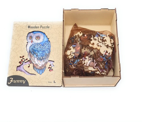 Owl Wooden Jigsaw Puzzles, unique irregular animal shaped Great Gifts - Picture 4 of 12