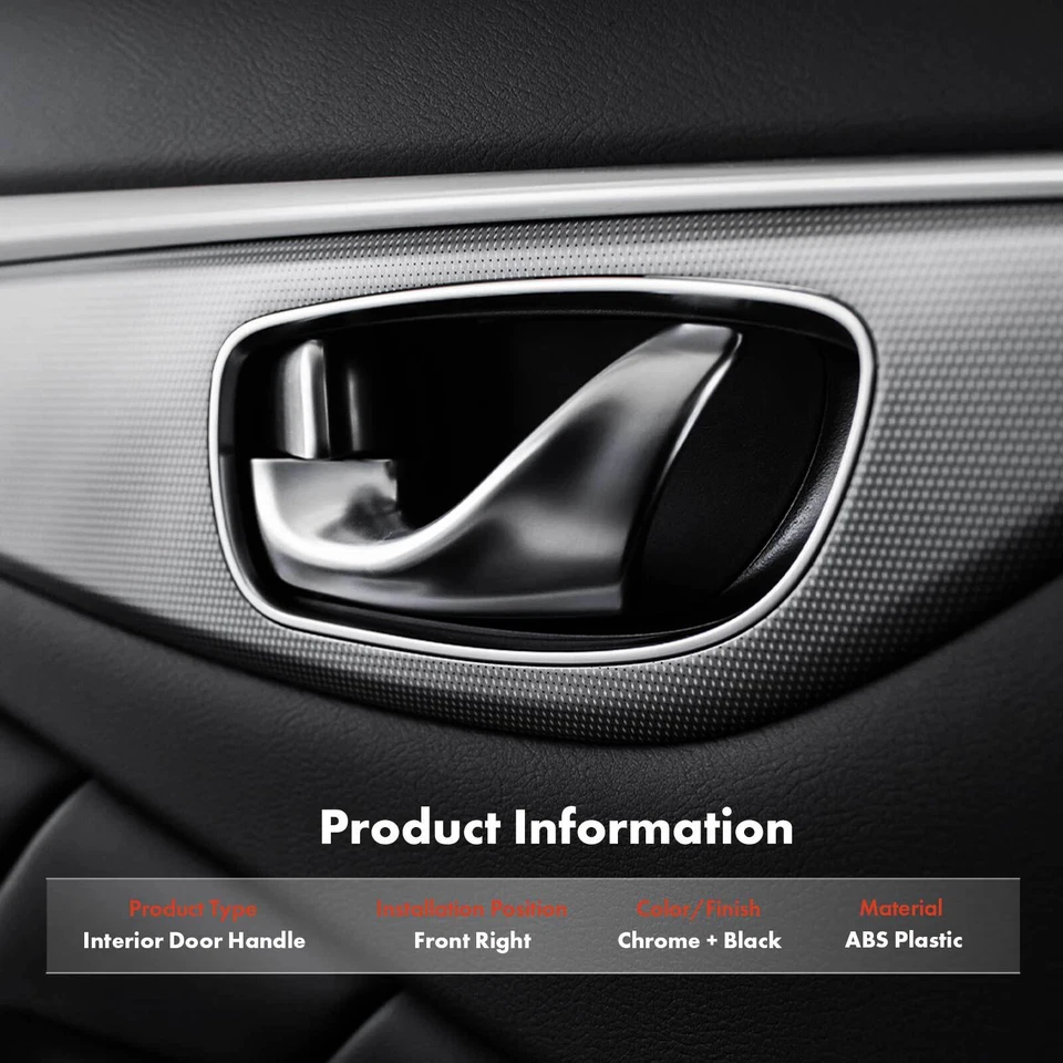 Front Right Side Chrome Lever Interior Door Handle for Ford Taurus X 2008-2009 - Image 2 of 4