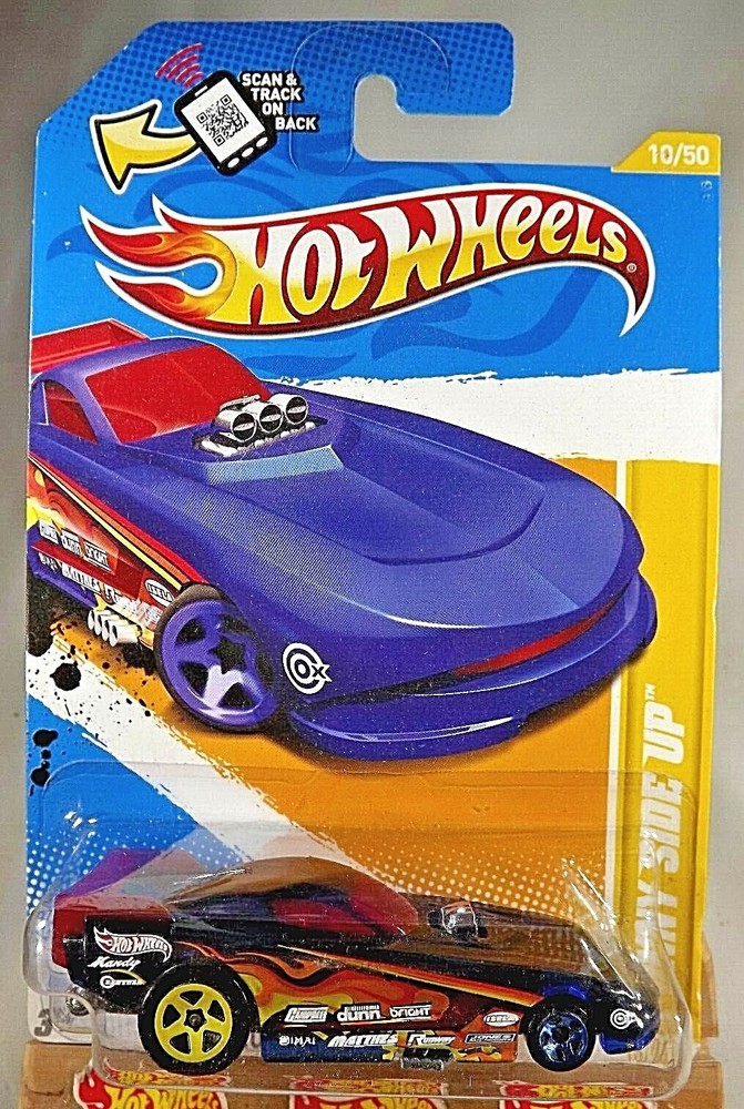2012 Hot Wheels #10 New Models 10/50 FUNNY SIDE UP Dark Blue Variant Yell-Blu5S