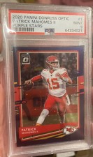 2020 Panini Donruss Optic Patrick Mahomes II FOTL Purple Stars #/25 CHIEFS PSA 9