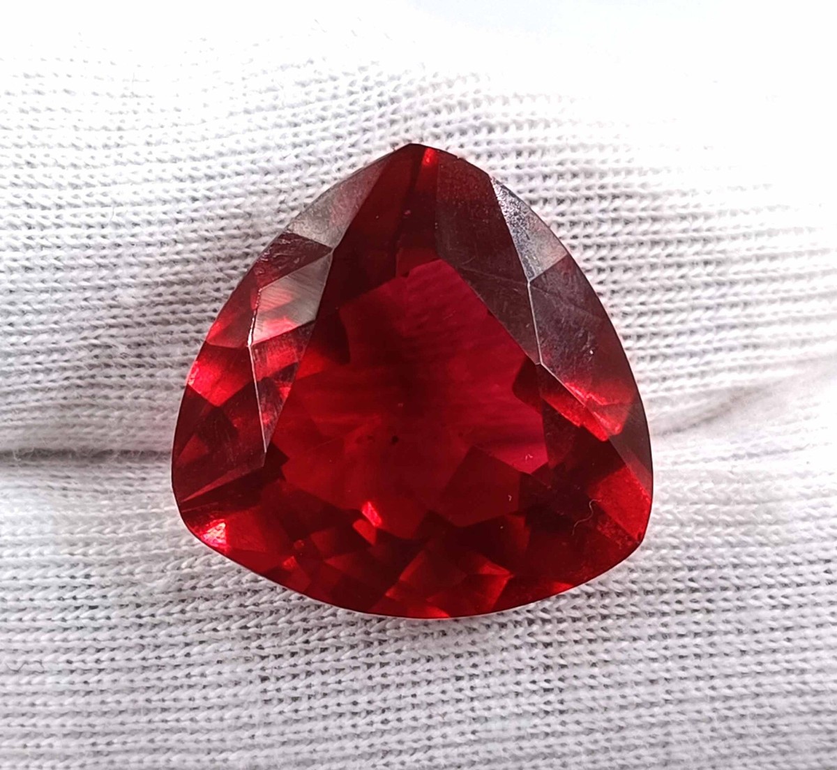 27-28 Ct Transparent Red Ruby Trillion Cut EGL Certified Burma