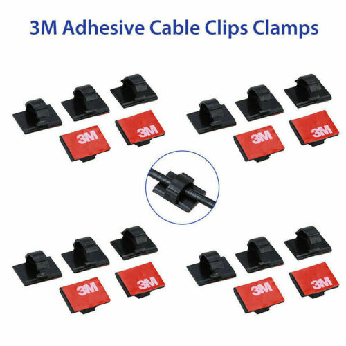 20 piezas para cámara de tablero de automóvil 3M cable autoadhesivo abrazadera soporte clip de cable (L50 - Imagen 1 de 11