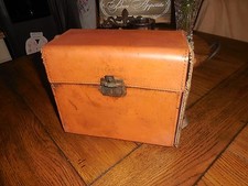 ROUGH CONDITION Antique Polaroid Leather Case W/ Parts Orange Lens