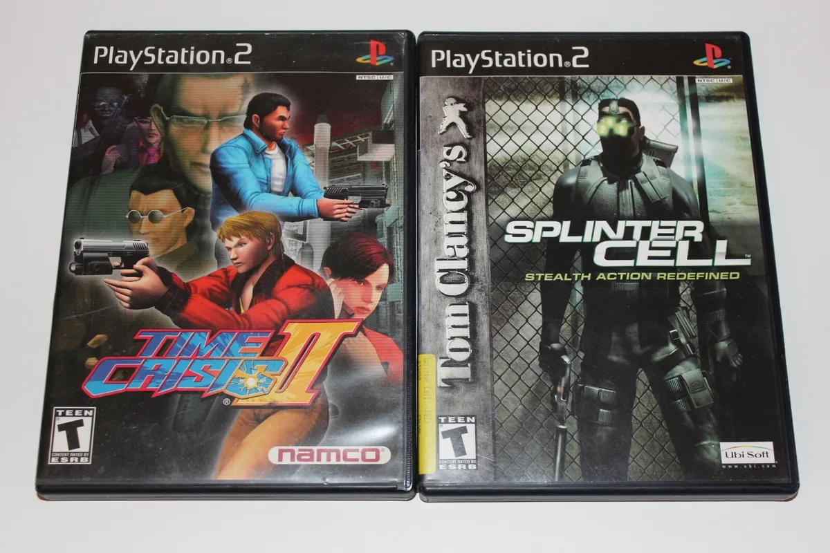 Lot of 2 Sony Playstation 2 Games Time Crisis II & Splinter Cell PS2