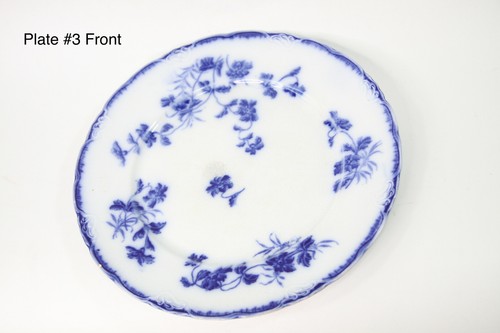 Set of 3 Flow Blue 10" Dinner Plates Nonpareil Hadley J&G Meakin ENGLAND - Picture 10 of 12