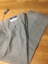Chaps Dress Pants Olive 36x32 Pleated Cuffed Rayon/Polyester NWT. DRY CLEAN ONLY