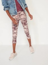 NWT Old Navy High-Rise Cropped Jersey Leggings Mustique Mauve Women L XL