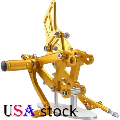 US Black Rearset Brake Shift Pedal Footpegs For Kawasaki ZX6R ZX9R