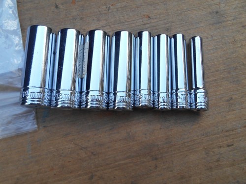S K TOOLS , 1/4" DRIVE 6 PT. DEEP METRIC SOCKET PARTIAL SET , 8 PCS , NOS - Picture 2 of 2