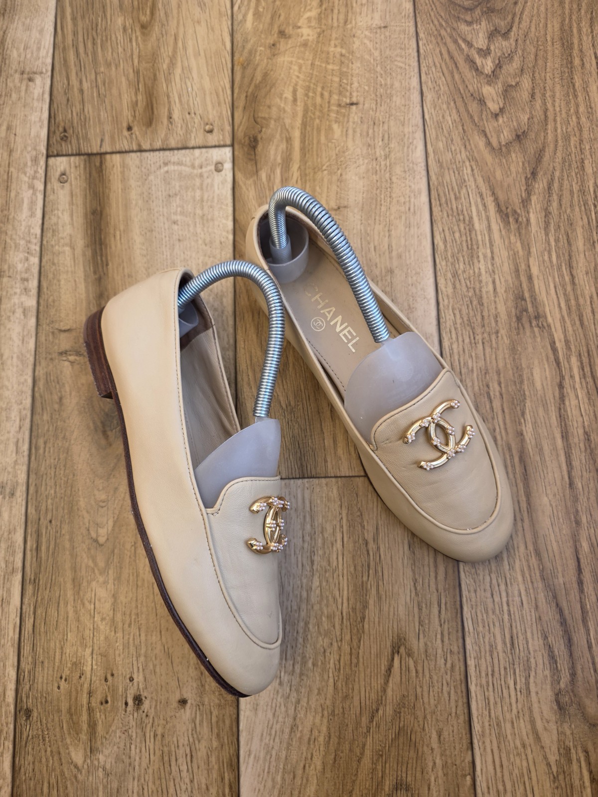 CHANEL INTERLOCKING CC LEATHER BALLET FLATS SIZE 37 EU, 6.5 US, 4 UK  thumbnail 5