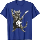 Funny Cat Playing Guitar Rock and Roll Video Games Unisex T-Shirt