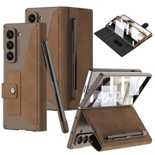 for Samsung Galaxy Z Fold 6 Case with S-Pen Slot, Military Armor Cases Full B...