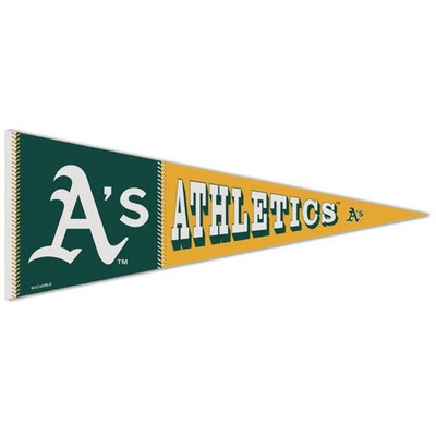 OAKLAND ATHLETICS BLOCK DESIGN ROLL UP FELT PREMIUM PENNANT 12''x30'' NEW WINCRAFT