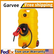   15 gal Gas Can Gas Tank and Fuel Caddy with Manual Fuel Transfer Pump 10 ft Ho