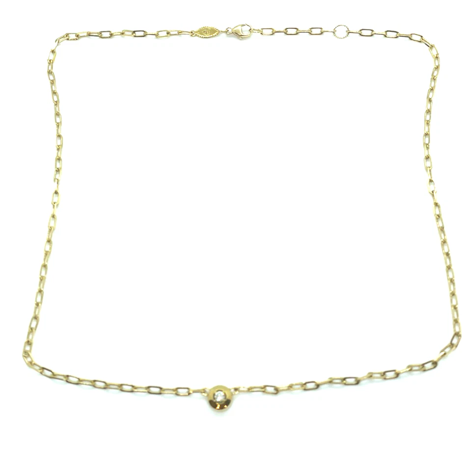 Collar Penny Preville con bisel de diamantes clip de oro de 18 quilates de 18" Foto 2 de 4