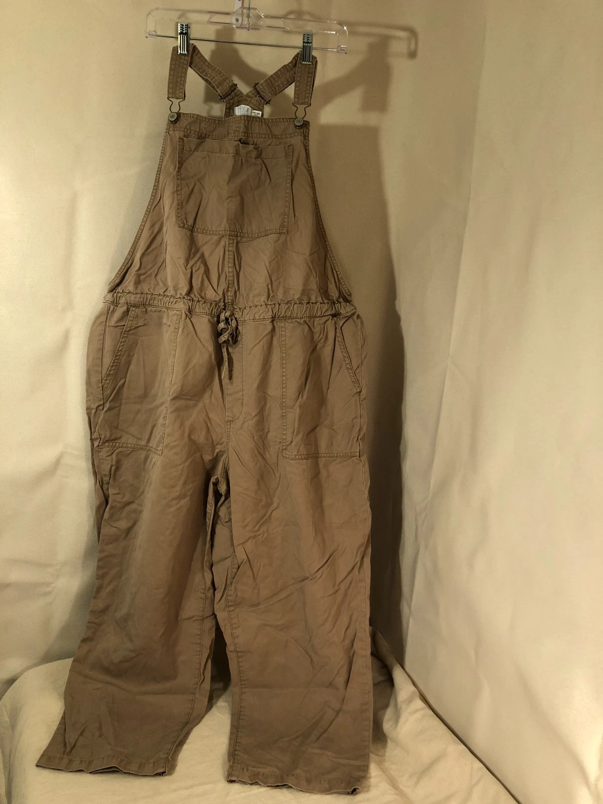Time and Tru Women's Overalls XXL 2XL 20 X 24.5" Inseam, 42" Waist, Tan, Soft