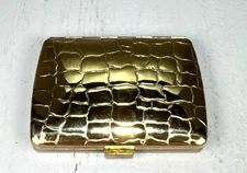 Vintage Revlon Compact Gold Tone Powder Compact With Mirror Alligator Design