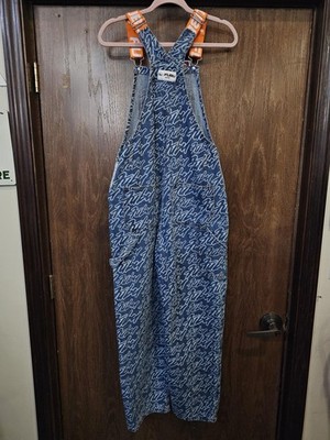 Forever 21 Fubu Overalls Womens Small Denim Orange Straps