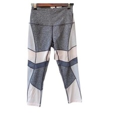Zella Leggings Pants Grey Colorblock Mesh Crop Sport Athleisure Workout Sz Small