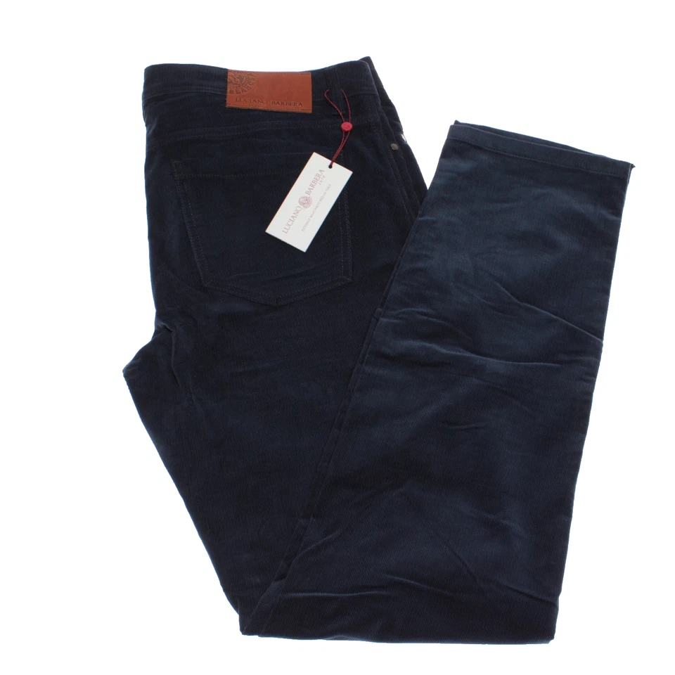 Pantalones de pana Luciano Barbera de cinco bolsillos talla 54 (US 38) en azul Luciano Barbera nuevos con etiquetas Foto 2 de 4
