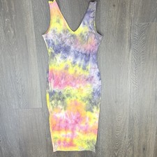 Fashion Nova NWT Color Of The Sky Bodycon Midi Tank Dress Pink Gray/combo Small