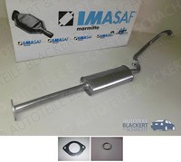 Imasaf MSD Auspuff Mitteltopf + Anbauteile für Almera Tino 1.8 84/85KW 2000-