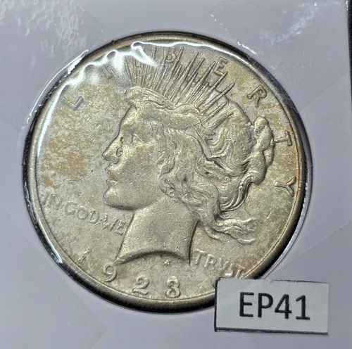 1922 S Peace Silver Dollar, VERY GOOD. Actual item shown (EP41)