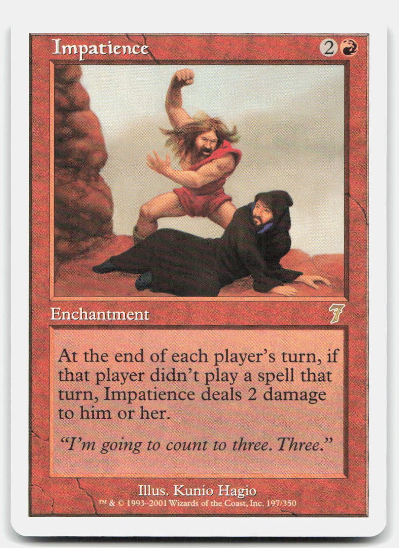 Impatience 197 Rare 7th Edition Magic: The Gathering Near Mint
