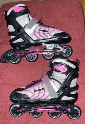 SCHWINN ABEC-5 Roller Blades Girls Youth ADJUSTABLE Size 5-8 Pink/Gray/Black