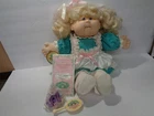 Vintage Talking Cabbage Patch Kids Doll Blonde Hair Blue Eyes