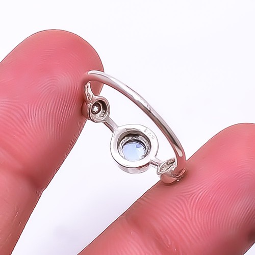 Tanzanite & White Topaz Gemstone 925 Sterling Silver Jewelry Ring s.6.5 Sku27 - Picture 2 of 4