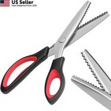 Pinking Shears, 9  Zig Zag Scissors for 9.5 inches, Dark Red