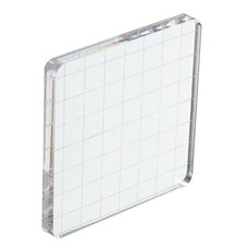 3" x 3" Acrylic Stamp Block Clear Stamping Block with Grid Lines Square