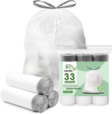 15 Gallon Trash Bags Drawstring,Tall 1 Count Pack of 33 , 15 Gal-33