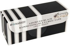 49 And Market Curators Fabric Tape Set 4/Rolls-All Black Assortment