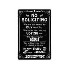 Funny No Soliciting Sign for Front Door and House, Keep Solicitors Away, Meta...