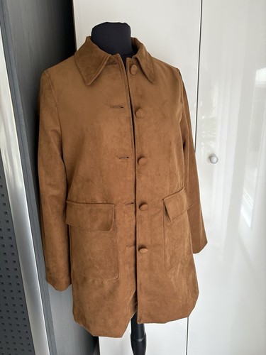 H&M Blazer Jacke Kurzmantel Angerautes Lederimitat Wildlederimitat XS S 36 - Bild 1 von 3