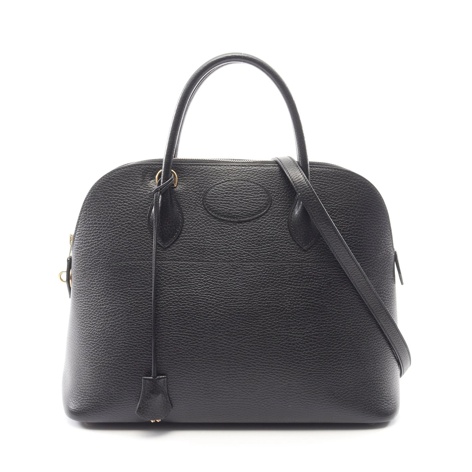 Hermes Bolide Shoulder Bag Black Leather Gold Hardware 35 2WAY X #RCB9080